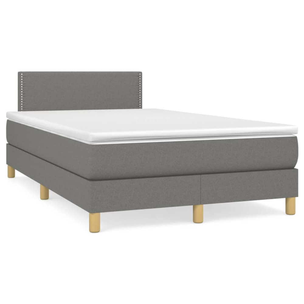 Produktbild för Ramsäng med madrass mörkgrå 120x200 cm tyg