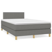 Produktbild för Ramsäng med madrass mörkgrå 120x200 cm tyg
