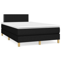 Produktbild för Ramsäng med madrass svart 120x200 cm tyg