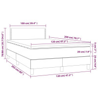 Produktbild för Ramsäng med madrass mörkbrun 120x200 cm tyg