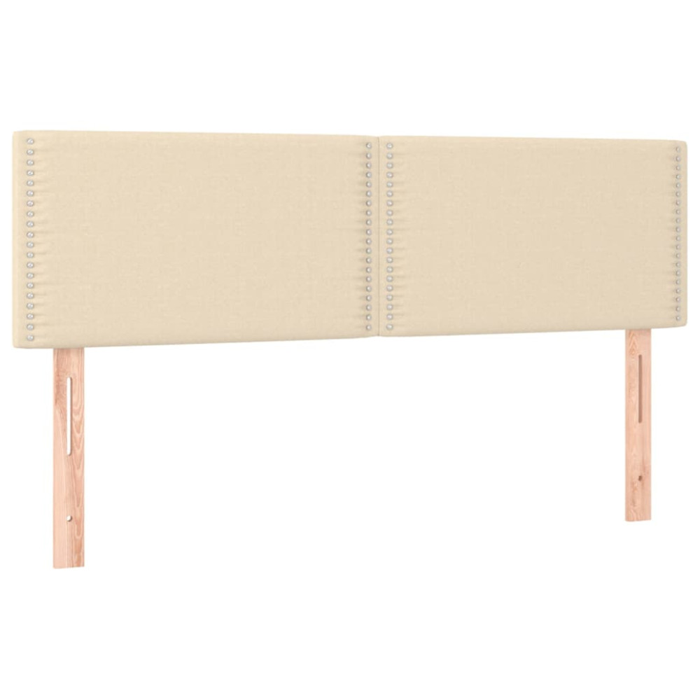 Produktbild för Ramsäng med madrass gräddvit 140x190 cm tyg