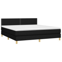 Produktbild för Ramsäng med madrass svart 160x200 cm tyg