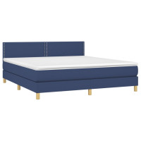 Produktbild för Ramsäng med madrass blå 180x200 cm tyg