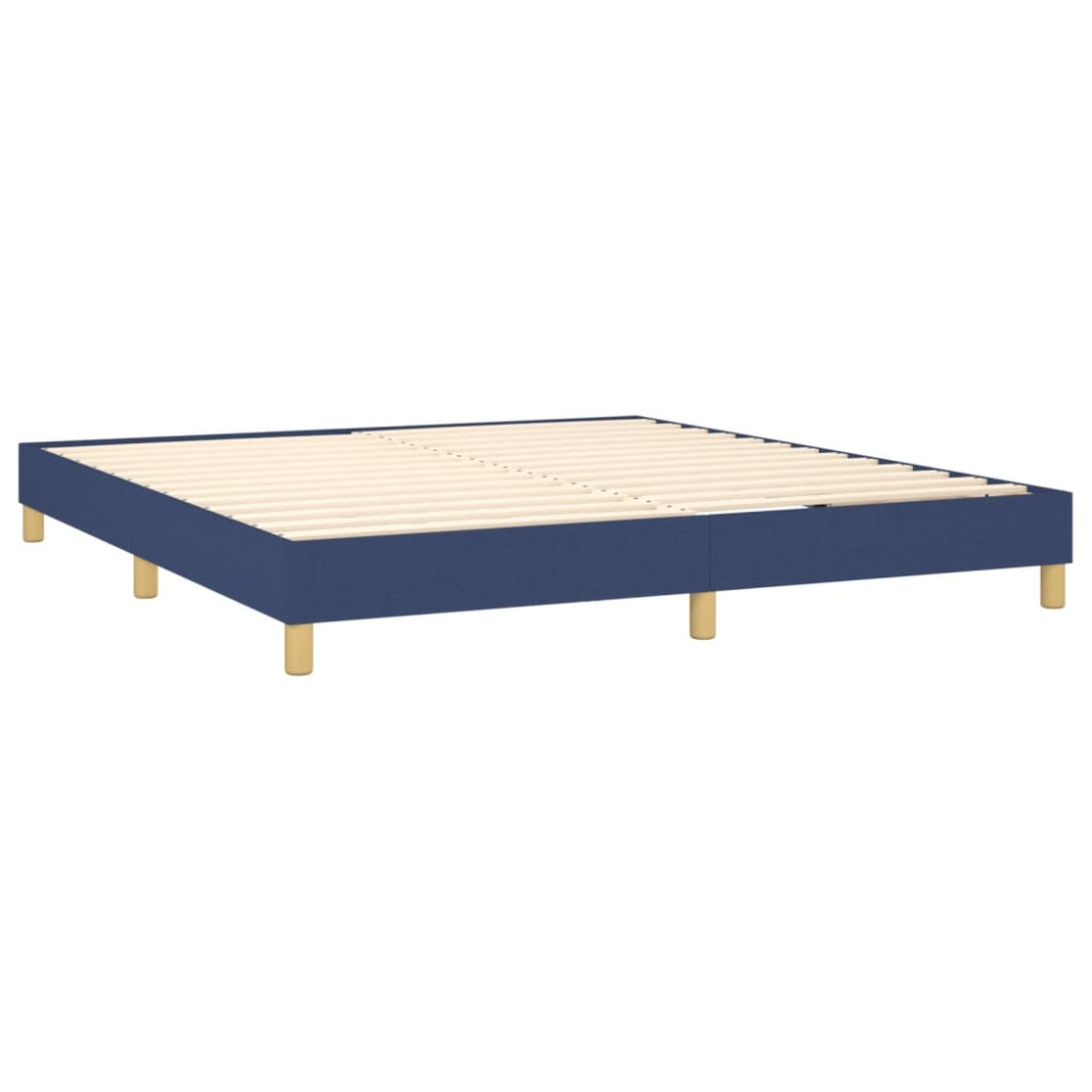 Produktbild för Ramsäng med madrass blå 180x200 cm tyg
