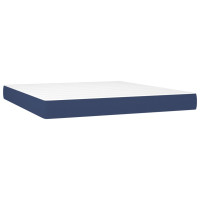 Produktbild för Ramsäng med madrass blå 180x200 cm tyg
