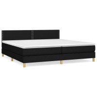 Produktbild för Ramsäng med madrass svart 200x200 cm tyg