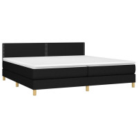 Produktbild för Ramsäng med madrass svart 200x200 cm tyg
