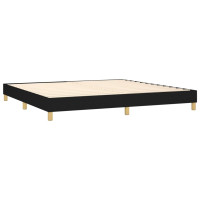 Produktbild för Ramsäng med madrass svart 200x200 cm tyg