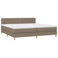 Produktbild för Ramsäng med madrass taupe 200x200 cm tyg
