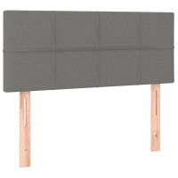 Produktbild för Ramsäng med madrass mörkgrå 90x200 cm tyg