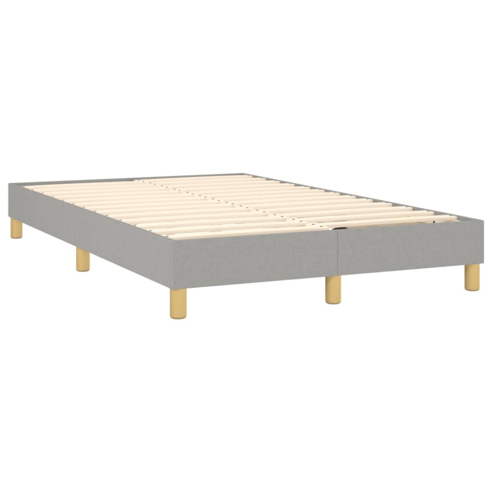 Produktbild för Ramsäng med madrass ljusgrå 120x200 cm tyg
