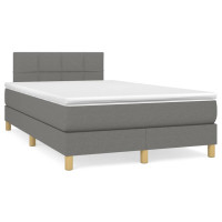 Produktbild för Ramsäng med madrass mörkgrå 120x200 cm tyg