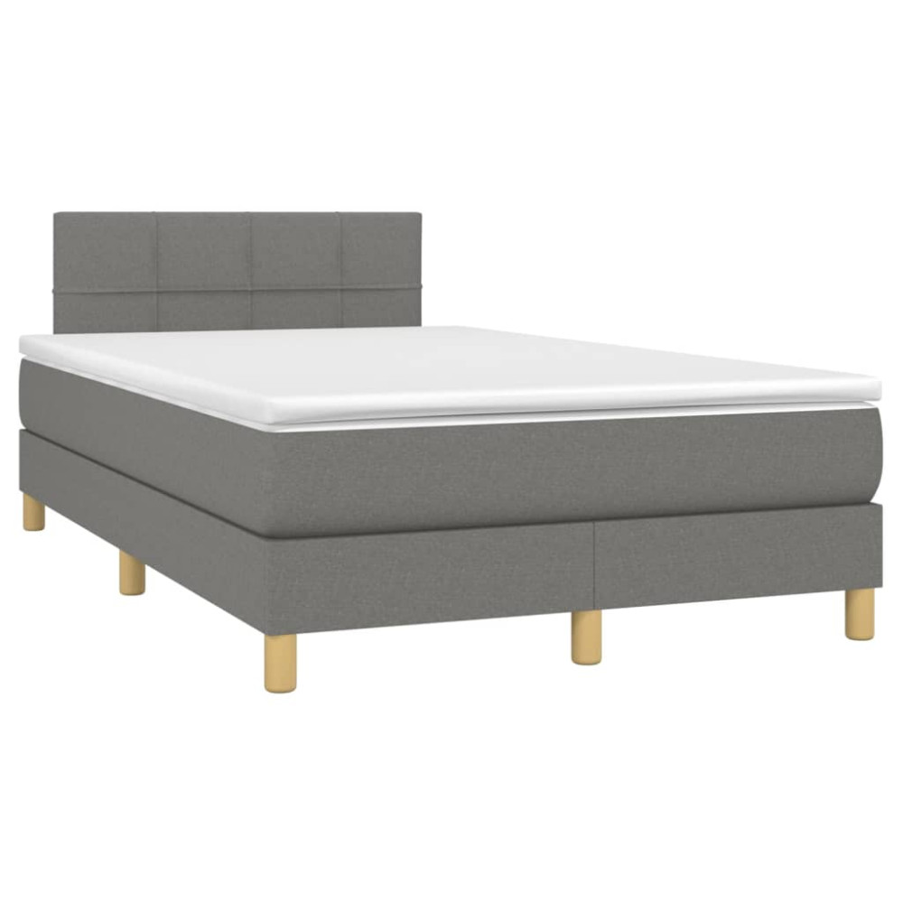 Produktbild för Ramsäng med madrass mörkgrå 120x200 cm tyg