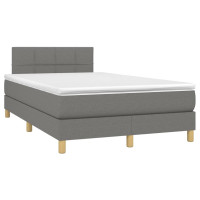 Produktbild för Ramsäng med madrass mörkgrå 120x200 cm tyg