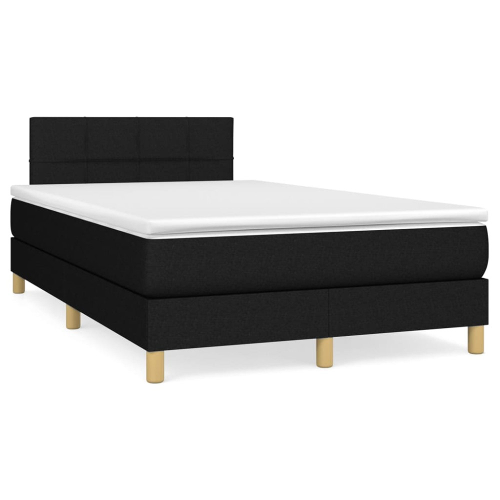 Produktbild för Ramsäng med madrass svart 120x200 cm tyg