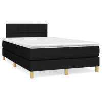 Produktbild för Ramsäng med madrass svart 120x200 cm tyg