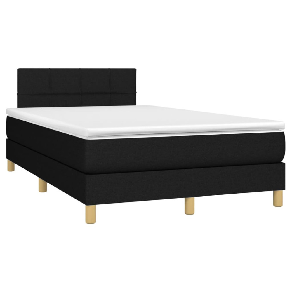 Produktbild för Ramsäng med madrass svart 120x200 cm tyg