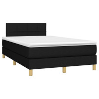 Produktbild för Ramsäng med madrass svart 120x200 cm tyg
