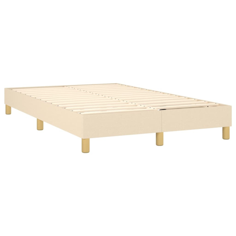 Produktbild för Ramsäng med madrass gräddvit 120x200 cm tyg