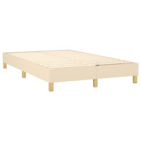 Produktbild för Ramsäng med madrass gräddvit 120x200 cm tyg
