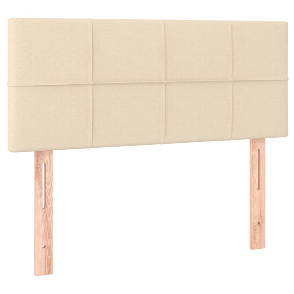Produktbild för Ramsäng med madrass gräddvit 120x200 cm tyg
