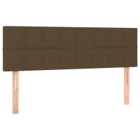 Produktbild för Ramsäng med madrass mörkbrun 140x190 cm tyg