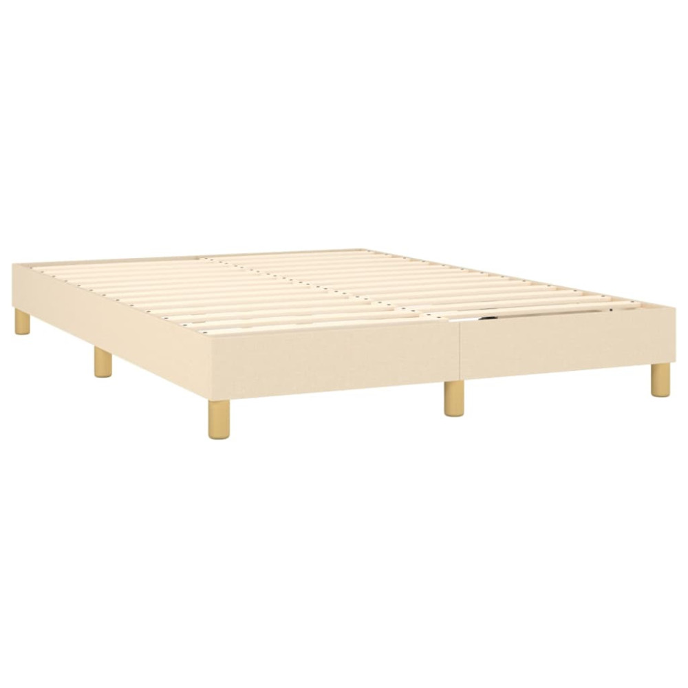 Produktbild för Ramsäng med madrass gräddvit 140x190 cm tyg