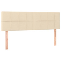 Produktbild för Ramsäng med madrass gräddvit 140x190 cm tyg