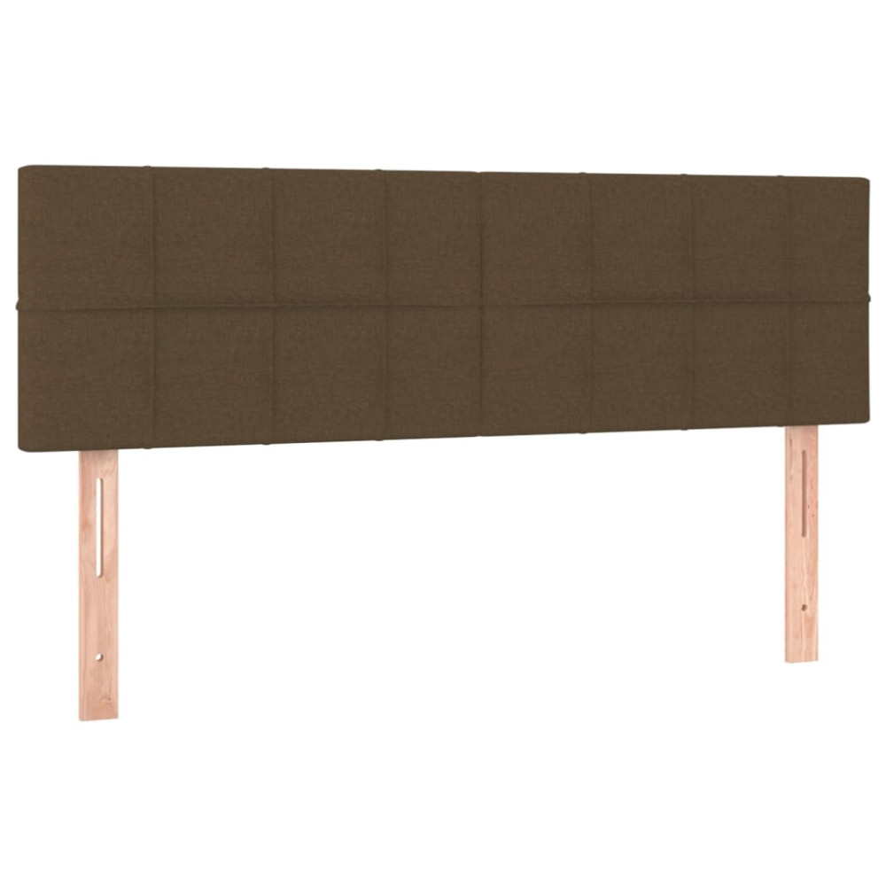 Produktbild för Ramsäng med madrass mörkbrun 140x200 cm tyg
