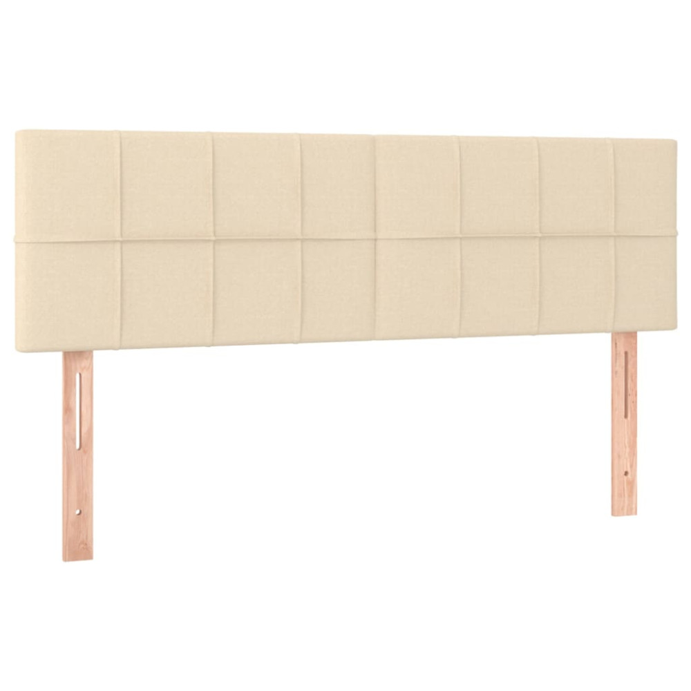 Produktbild för Ramsäng med madrass gräddvit 140x200 cm tyg