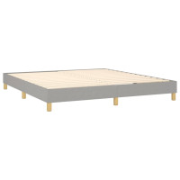 Produktbild för Ramsäng med madrass ljusgrå 180x200 cm tyg