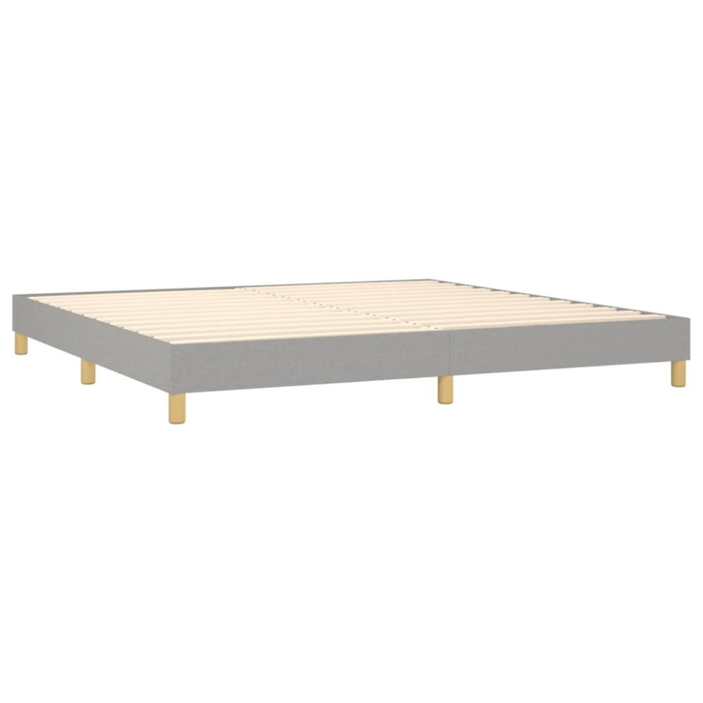Produktbild för Ramsäng med madrass ljusgrå 200x200 cm tyg