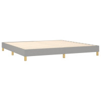 Produktbild för Ramsäng med madrass ljusgrå 200x200 cm tyg