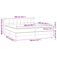 Produktbild för Ramsäng med madrass mörkgrå 200x200 cm tyg