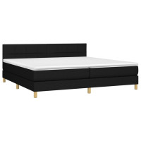Produktbild för Ramsäng med madrass svart 200x200 cm tyg