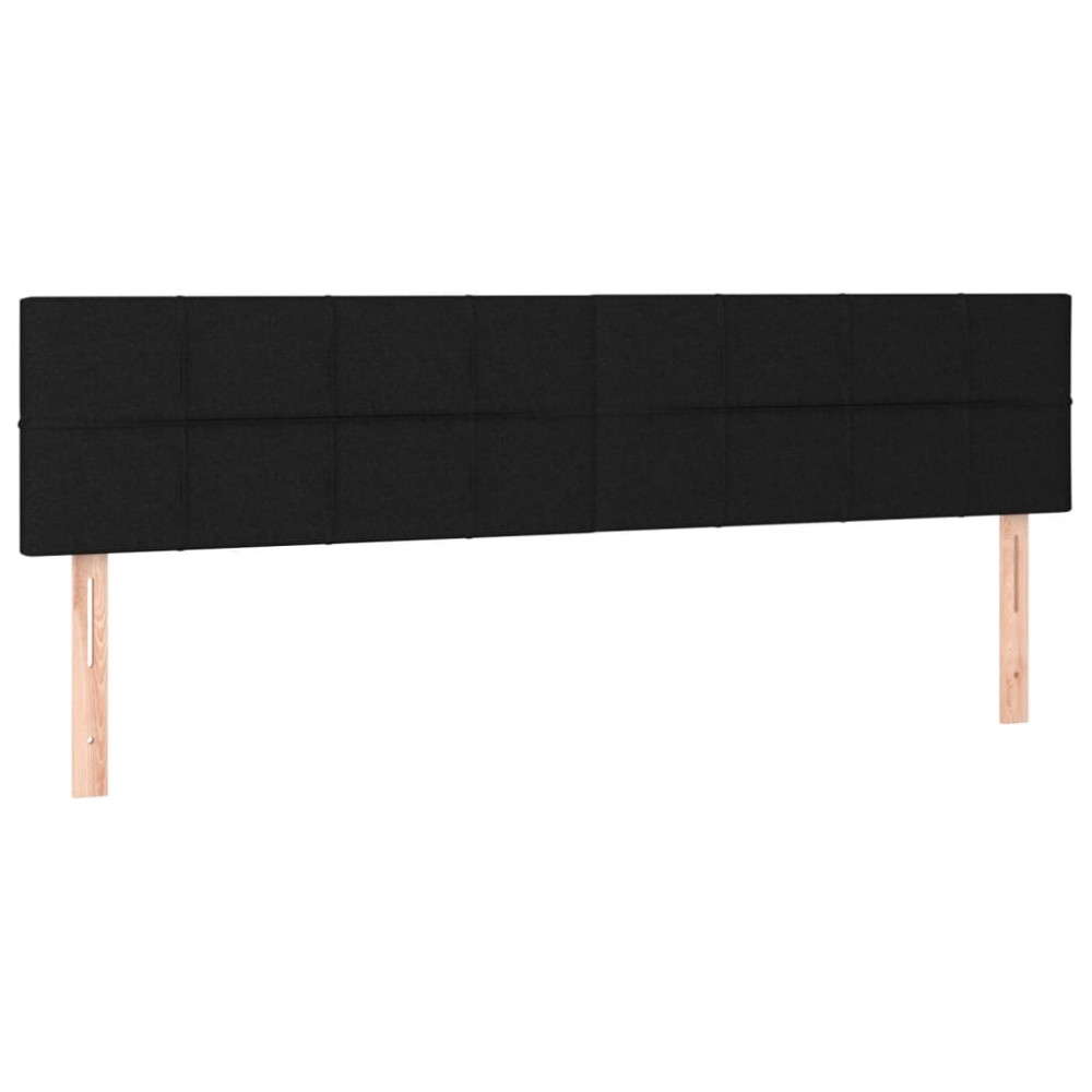 Produktbild för Ramsäng med madrass svart 200x200 cm tyg