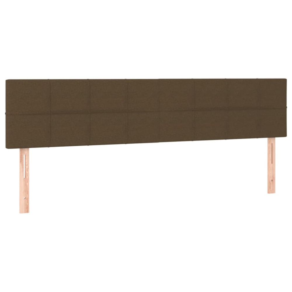 Produktbild för Ramsäng med madrass mörkbrun 200x200 cm tyg