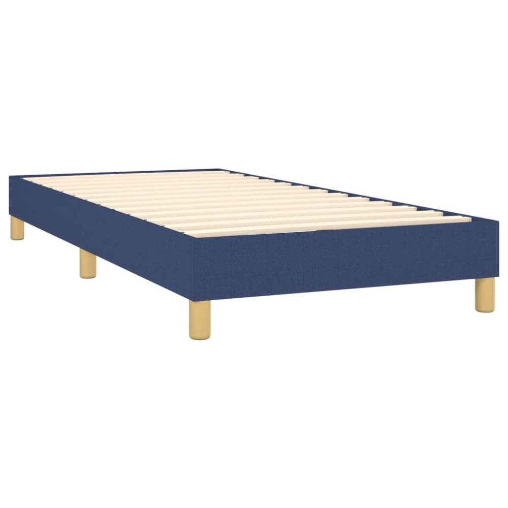 Produktbild för Ramsäng med madrass blå 80x200 cm tyg
