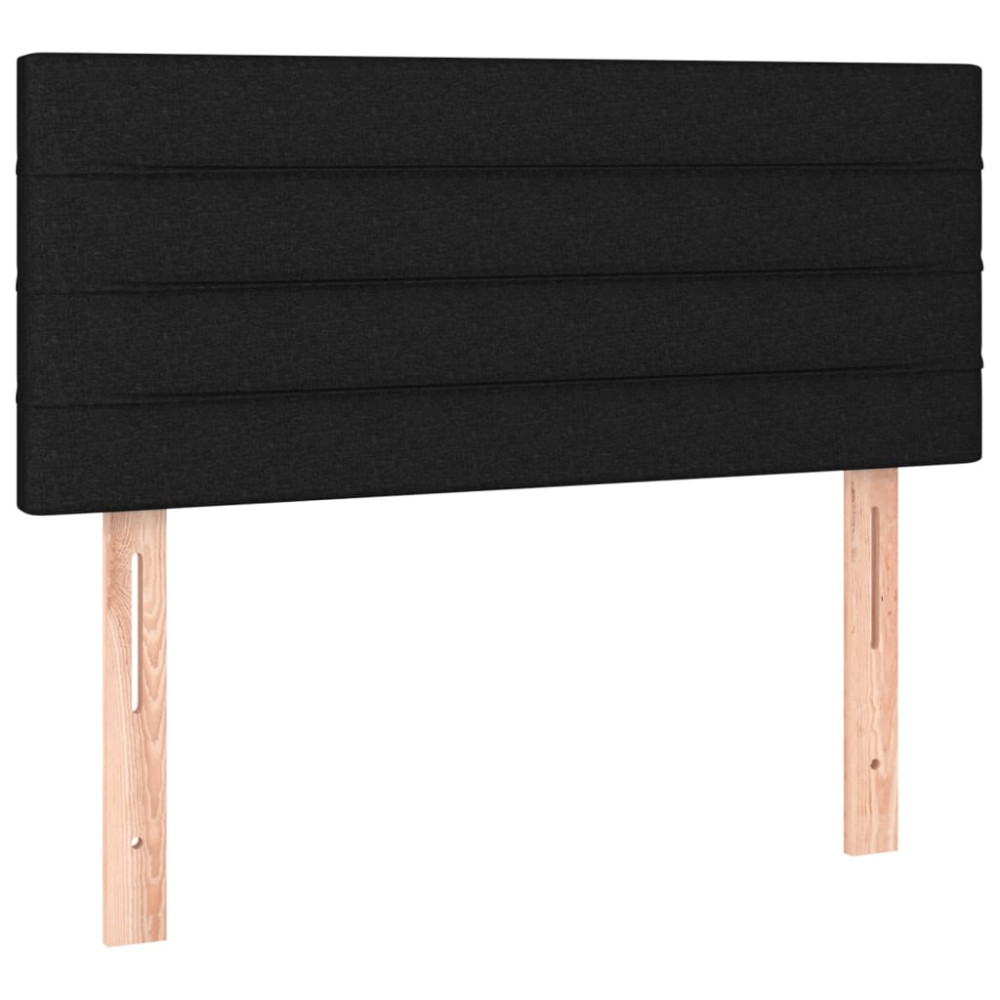 Produktbild för Ramsäng med madrass svart 90x200 cm tyg