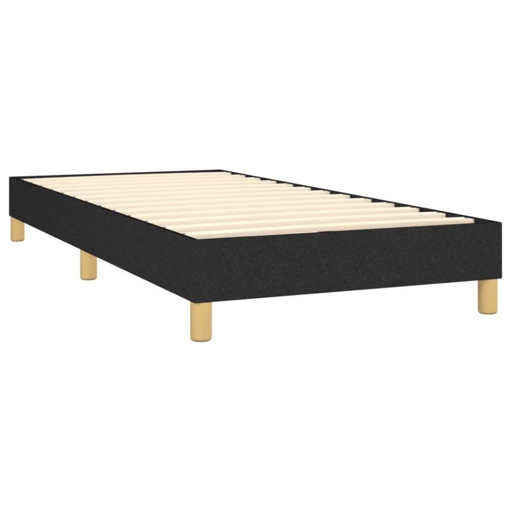Produktbild för Ramsäng med madrass svart 100x200 cm tyg
