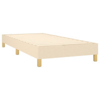 Produktbild för Ramsäng med madrass gräddvit 100x200 cm tyg
