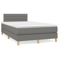 Produktbild för Ramsäng med madrass mörkgrå 120x200 cm tyg