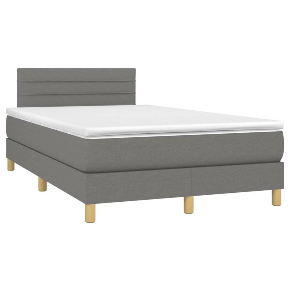 Produktbild för Ramsäng med madrass mörkgrå 120x200 cm tyg