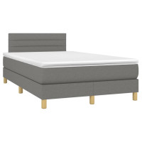 Produktbild för Ramsäng med madrass mörkgrå 120x200 cm tyg