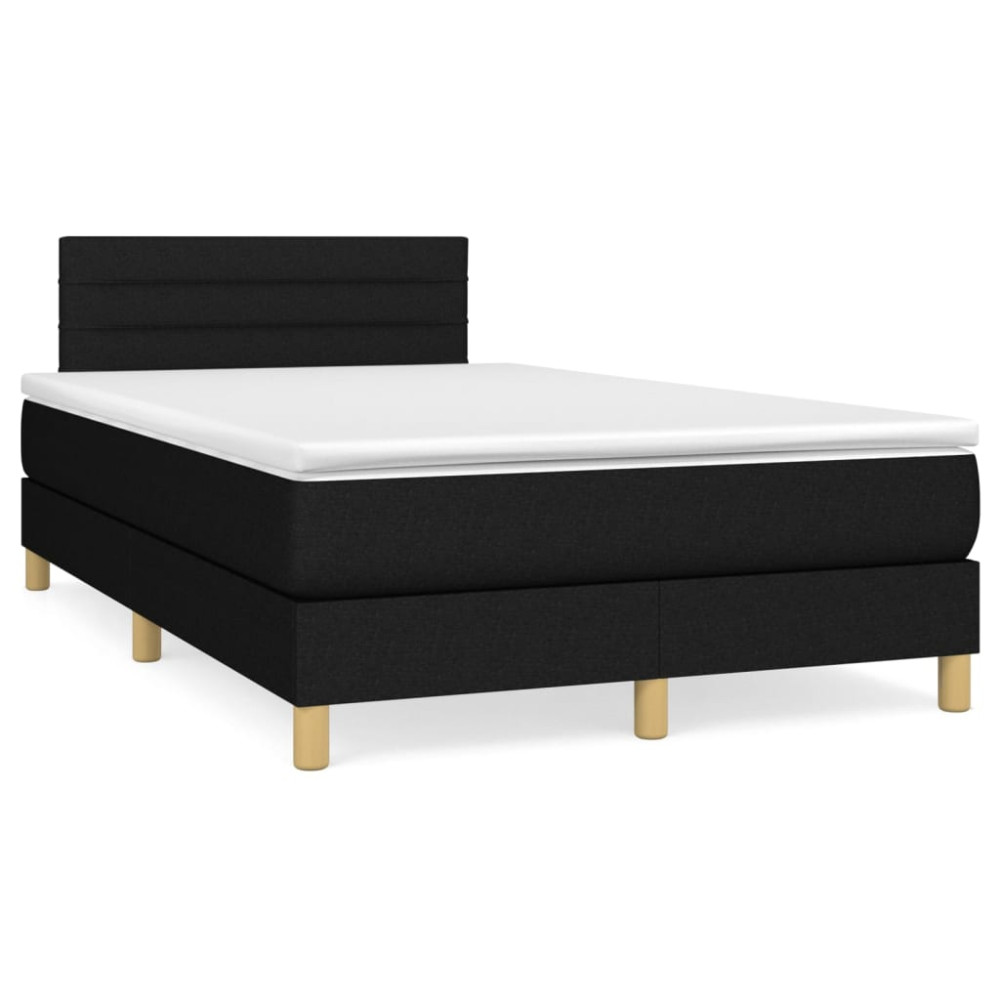 Produktbild för Ramsäng med madrass svart 120x200 cm tyg