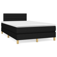 Produktbild för Ramsäng med madrass svart 120x200 cm tyg