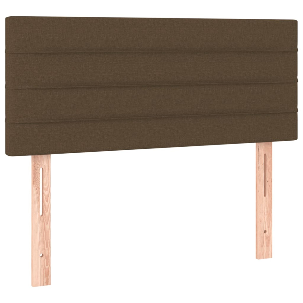 Produktbild för Ramsäng med madrass mörkbrun 120x200 cm tyg