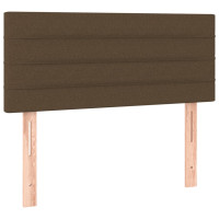Produktbild för Ramsäng med madrass mörkbrun 120x200 cm tyg