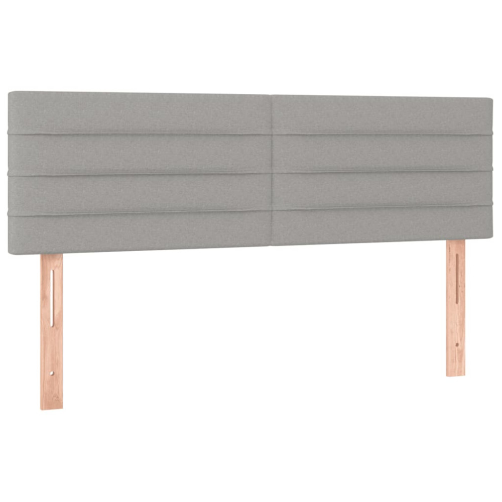 Produktbild för Ramsäng med madrass ljusgrå 140x200 cm tyg