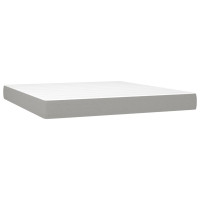 Produktbild för Ramsäng med madrass ljusgrå 160x200 cm tyg